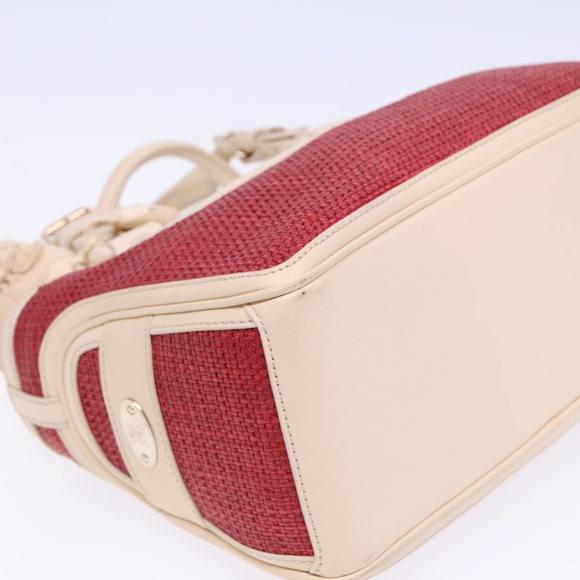 CELINE Boogie bag Hand Bag Straw Red Auth yk13094 - Picture 12 of 16